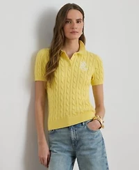 Lauren Ralph Lauren Womens Cable Knit Polo Shirt P Xs 3x
