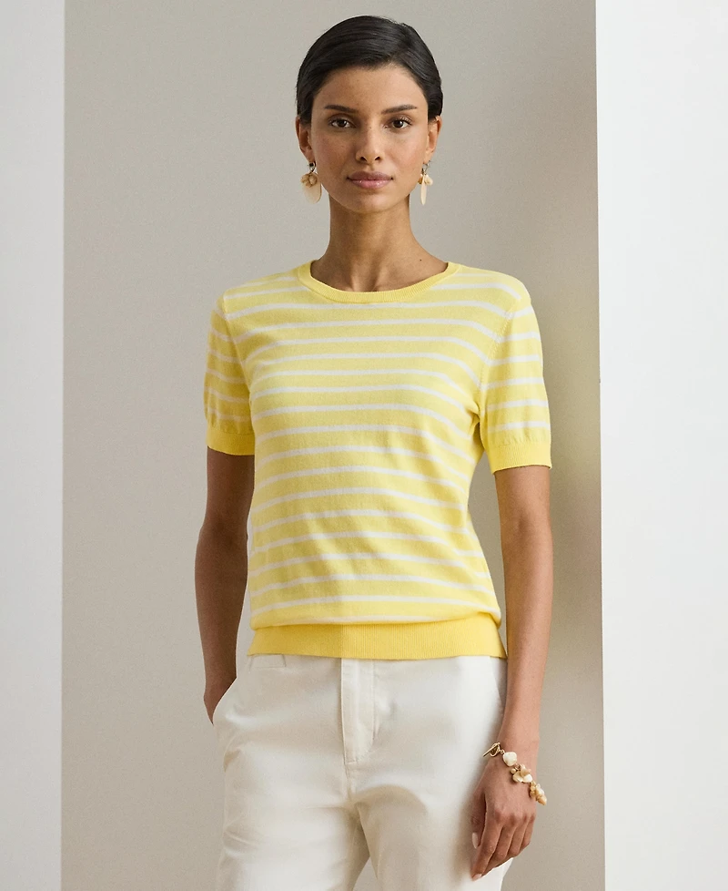 Lauren Ralph Women's Short-Sleeve Ribbed Sweater