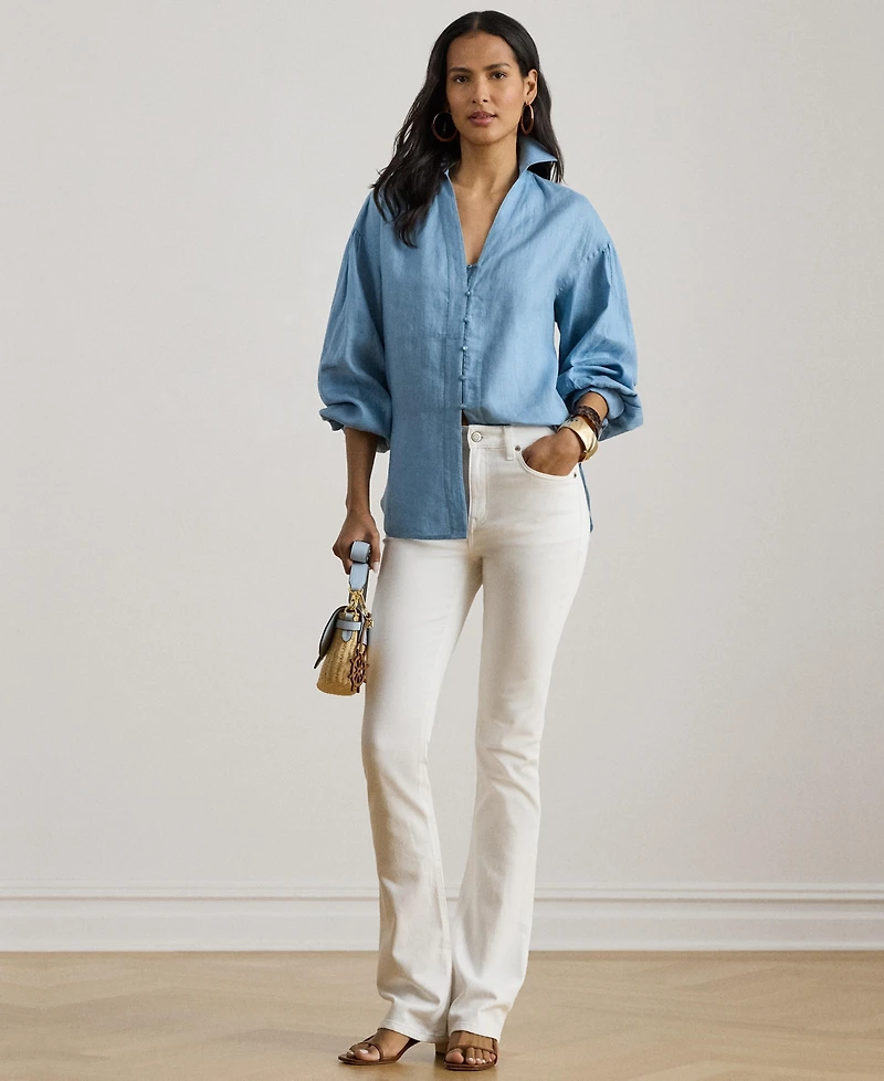 Lauren Ralph Women's Blouson-Sleeve Shirt