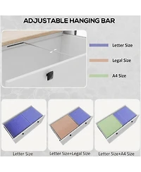 Rainsken File Cabinet, Lateral Locking Filing Cabinet with 2-Drawer and Adjustable Hanging Bar for Letter/A4/Legal, Home Office Storage Cabinet