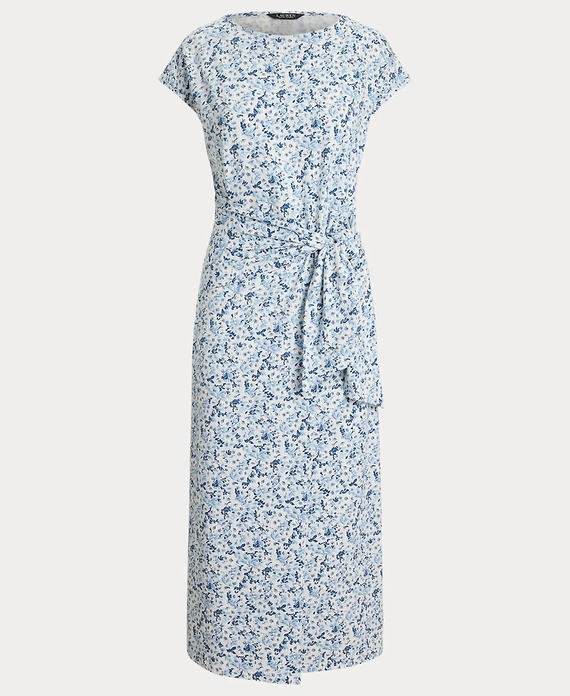 Lauren Ralph Women's Floral Boat Neck Dress