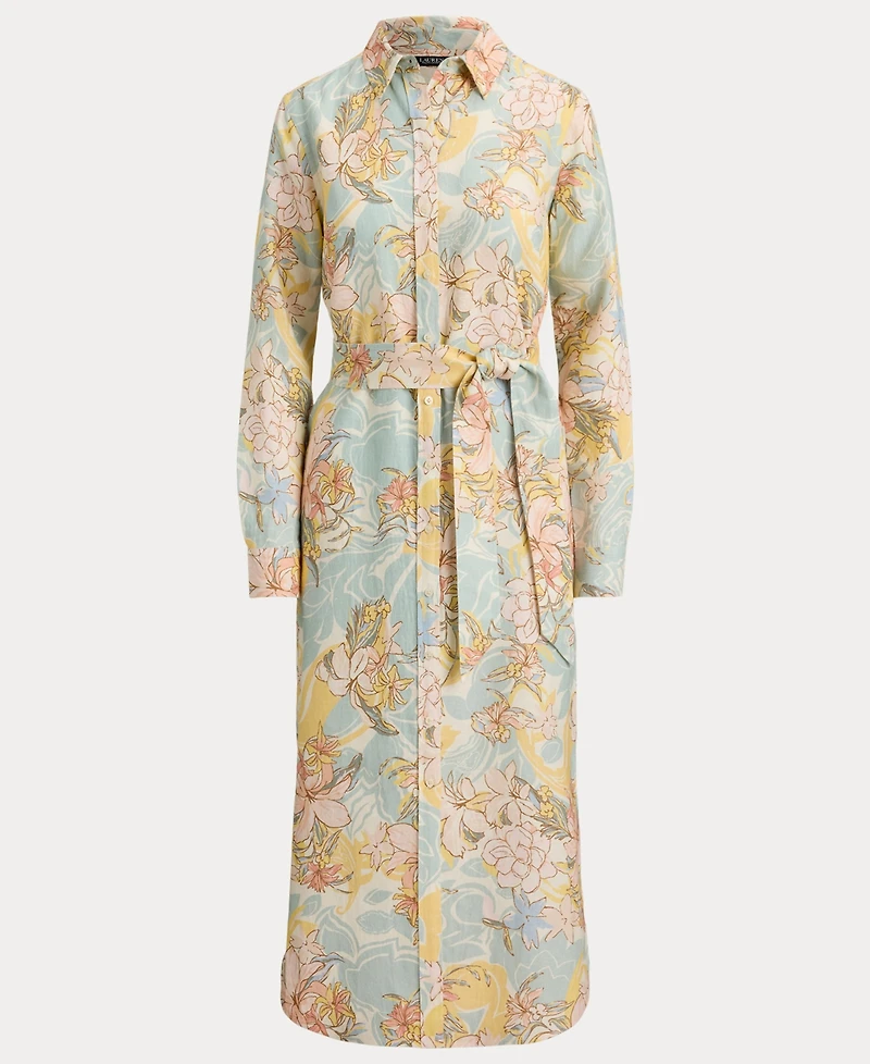 Lauren Ralph Women's Printed Point Collar Shirt Dress