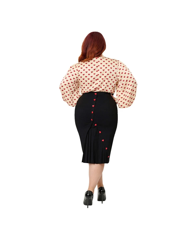 Unique Vintage Plus Back Pleat Pencil Skirt