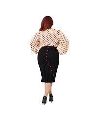 Unique Vintage Plus Back Pleat Pencil Skirt