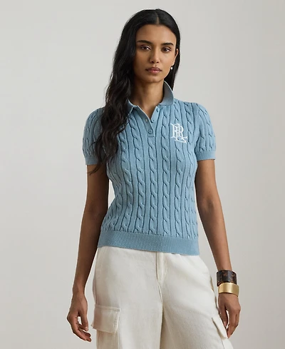 Lauren Ralph Women's Cable-Knit Polo Shirt