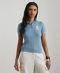 Lauren Ralph Women's Cable-Knit Polo Shirt