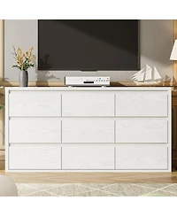 gaomon 9 Drawer Dresser for Bedroom, Wide Modern Chest of Drawers, Large Wood Dresser Wooden Storage Organizer for Living Room
