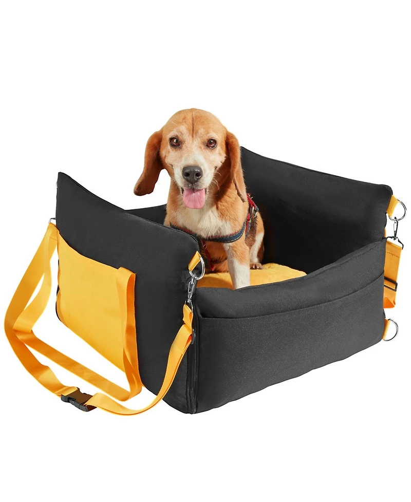 Aostirmotor Dog Booster Car Seat for Small Dogs, Elevated Pet Car Seat with Secure Design for up to 25 lbs