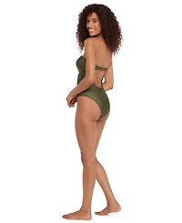 Steve Madden Women's Bandeau Neck One-Piece Swimsuit
