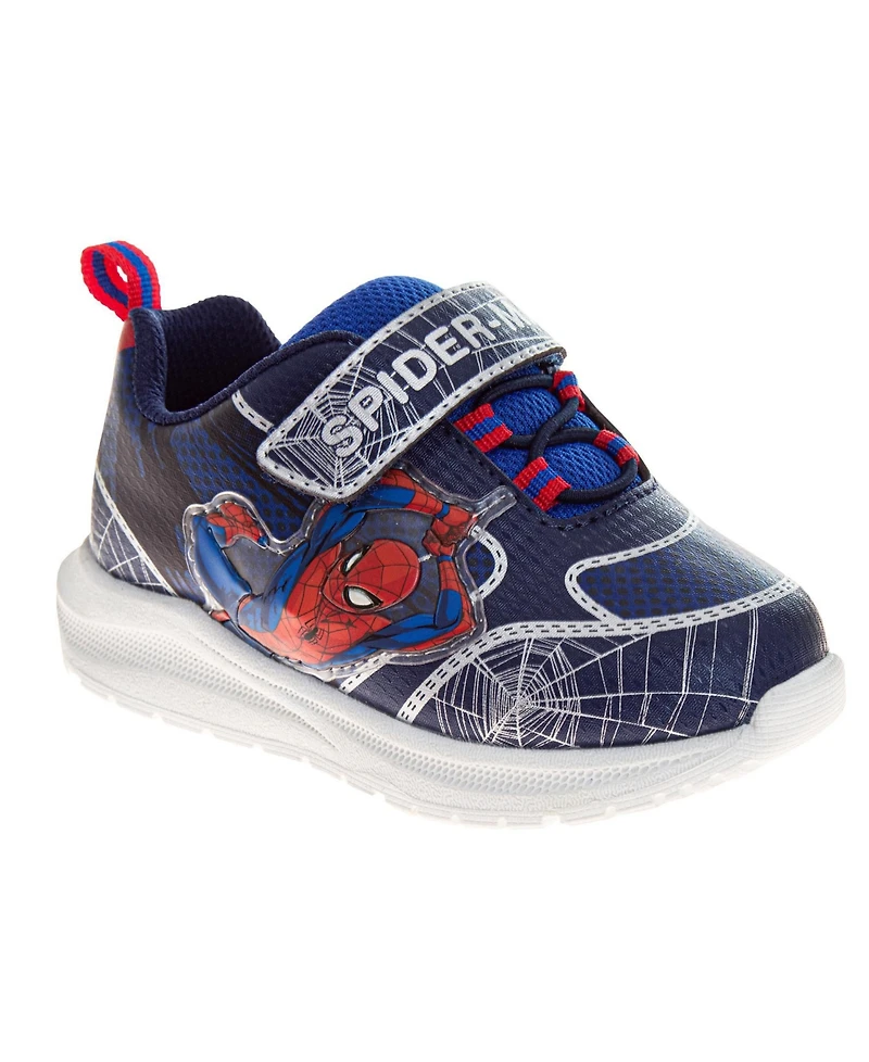 Spider-Man Big Boys Marvel Light Up Sneakers Flashing Lights Superhero Design Action Ready Easy On/Off