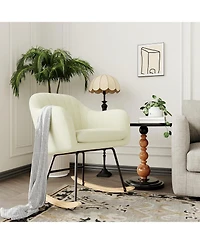 Gaomon Nursery Rocking Chair, Upholstered Chenille Glider Rocker Chair, Modern Armchair With Wood Legs