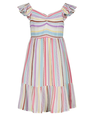 Roxy Girls' 7-16 Flutter-Sleeve Sweetheart Neck Dress