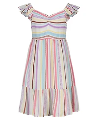 Roxy Girls' 7-16 Flutter-Sleeve Sweetheart Neck Dress