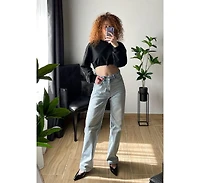 London Rag Womens Shein Star Slim Block Heel Mules