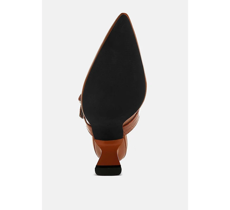 London Rag Womens Shein Star Slim Block Heel Mules