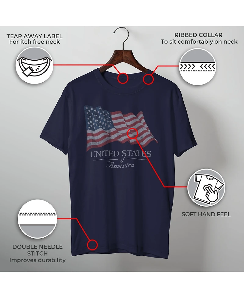 Generic Additude Men's American Flag Short Sleeve T-Shirt