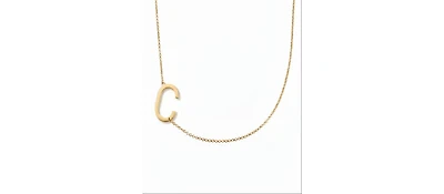 Oak & Luna Sideways Initial Necklace Gold Plated Sterling Silver