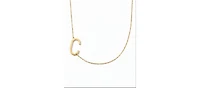 Oak & Luna Sideways Initial Necklace Gold Plated Sterling Silver