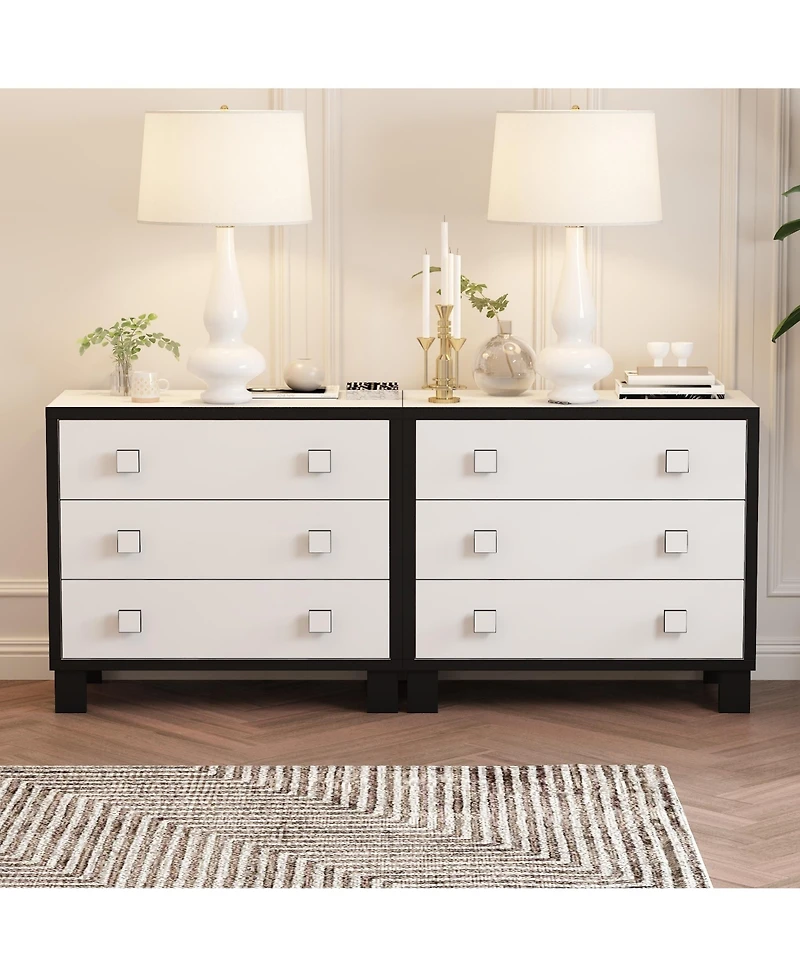 Homsee 3-Drawer Bedroom Dresser , Modern Chest, Nightstand