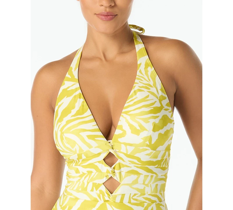Carmen Marc Valvo Women's Halter Neck One-Piece Swimsuit