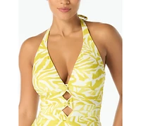 Carmen Marc Valvo Women's Halter Neck One-Piece Swimsuit