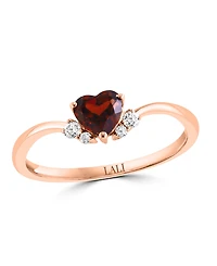 Lali Jewels Garnet (1/2 ct. t.w.) & Diamond (1/20 ct. t.w.) Ring in 14k Rose Gold