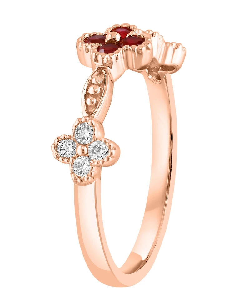 Lali Jewels Ruby (1/5 ct. t.w.) & Diamond (1/5 ct. t.w.) Ring in 14k Rose Gold