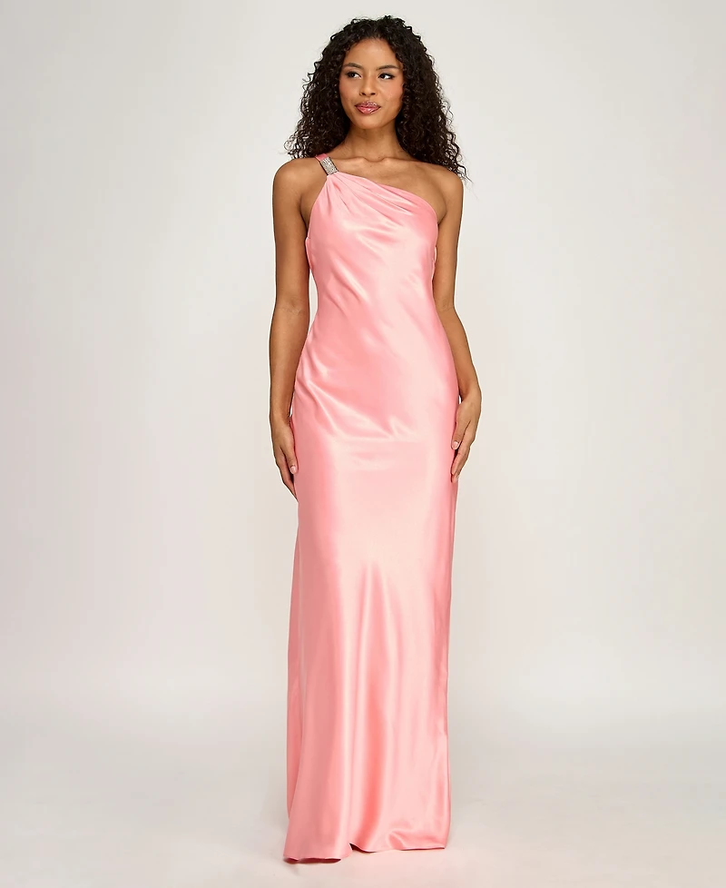 Seni & Cade Women's One-Shoulder Open Drape Back Dress