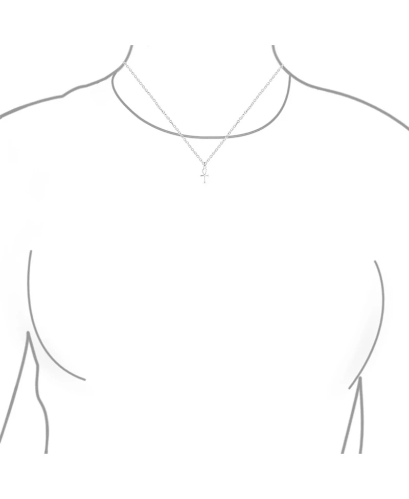 Bling Jewelry Mini Small Religious Key To Life Ankh Cross Pendant Necklace