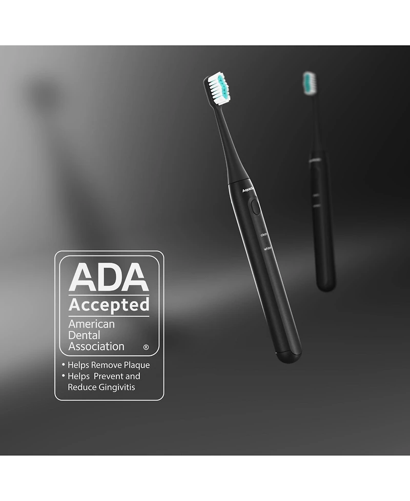 AquaSonic Icon Rechargeable Electric Toothbrush - Ada Accepted, Magnetic Holder, Slim Travel Case, 2 Brushing Modes, Smart Time