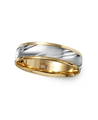 Men's 6mm Ring 14k Gold and White