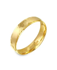 Diagonal Textured Wedding Band 14k Gold