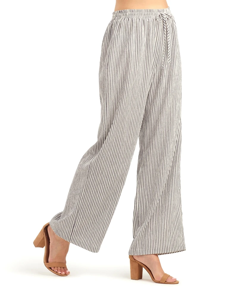 Bcx Women's Pucker Stripe Pull-On Pants