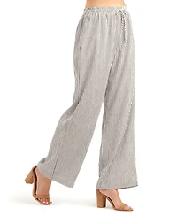 Bcx Women's Pucker Stripe Pull-On Pants