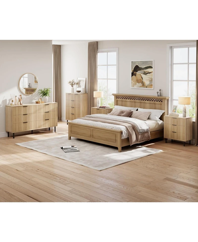 gaomon Fluted Dresser with 6 Drawers, 29.9'' Tall Closet Dresser Organizer with Anti-Tipping Device