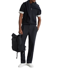 Reiss Men's Sleeve-Trim Half-Zip Polo Shirt