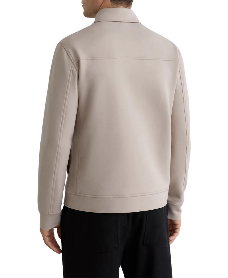 Reiss Men's Premium Interlock Zip-Through Overshirt