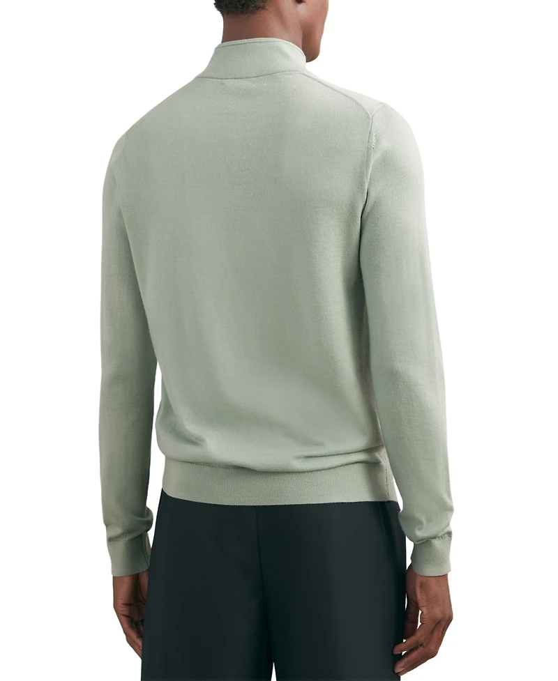 Reiss Men's Merino Wool Half-Zip Jumper Sweater