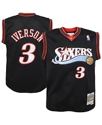 Mitchell & Ness Big Boys and Girls Allen Iverson Black Philadelphia 76ers 2000-01 Swingman Road Jersey