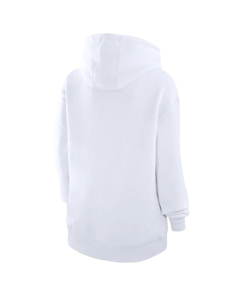 G-iii 4Her by Carl Banks Women's White New York Yankees Heart Fleece Pullover Hoodie