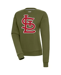 Antigua Women's Olive St. Louis Cardinals Victory Pullover Sweatshirt