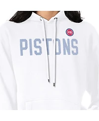 G-iii 4Her by Carl Banks Women's White Detroit Pistons Dot Print Pullover Hoodie