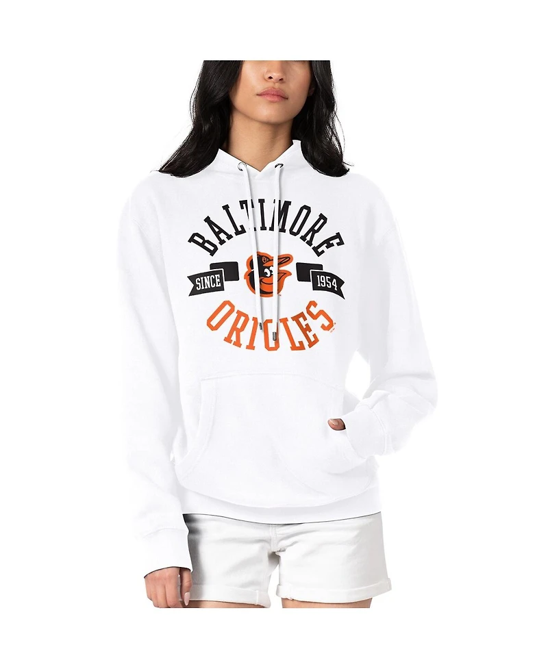 G-iii 4Her by Carl Banks Women's White Baltimore Orioles City Graphic Pullover Hoodie