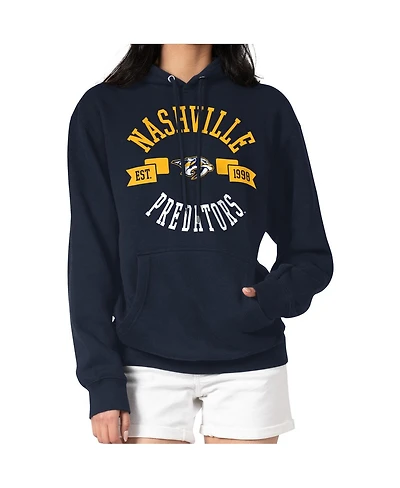 G-iii 4Her by Carl Banks Women's Navy Nashville Predators City Graphic Fleece Pullover Hoodie