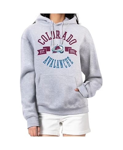 G-iii 4Her by Carl Banks Women's Heather Gray Colorado Avalanche City Graphic Fleece Pullover Hoodie