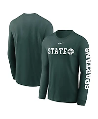 Nike Men's Green Michigan State Spartans Basketball Icon Two-Hit Long Sleeve T-Shirt