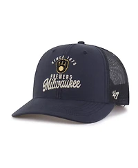 '47 Brand Men's Navy Milwaukee Brewers Pitstop Trucker Adjustable Hat