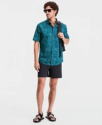 Alfani Men's Short-Sleeve Outline Floral Shirt, Macy's Exclusive - Print