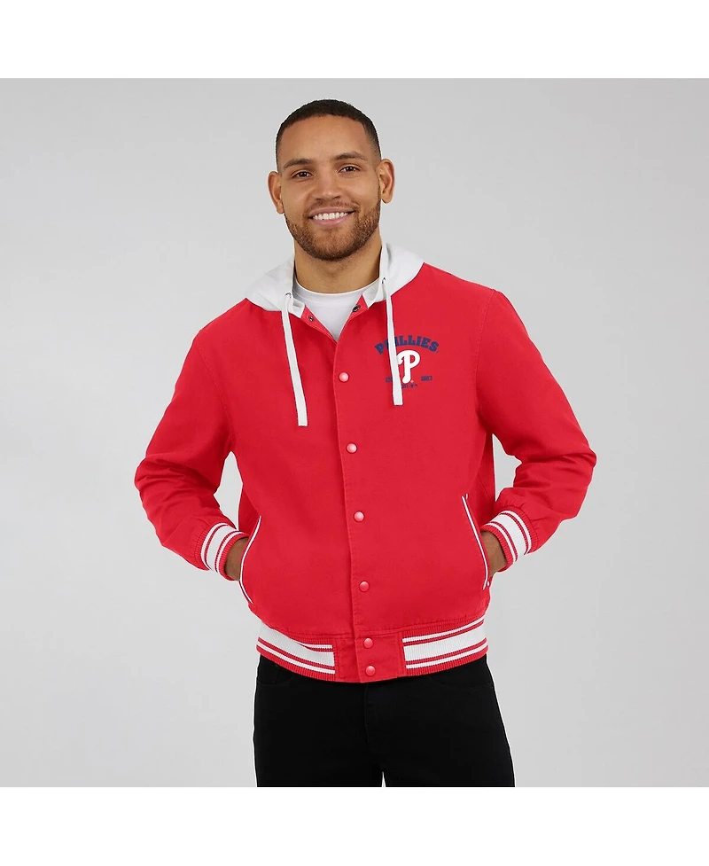 Darius Rucker Collection by Fanatics Men's Red Philadelphia Phillies Full-Snap Hooded Jacket