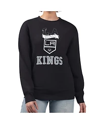 G-iii 4Her by Carl Banks Women's Los Angeles Kings Team Logo Tri-Blend Fleece Pullover Sweatshirt